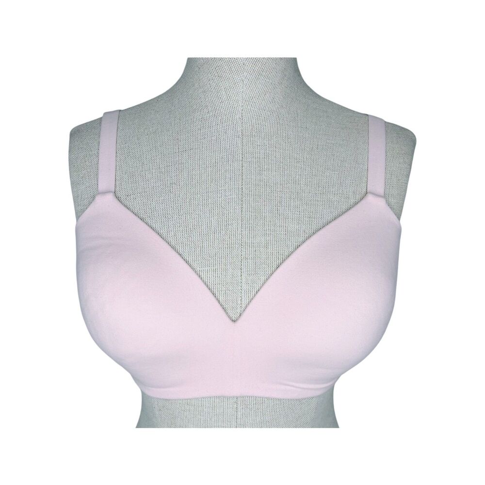 Wacoal How Perfect Soft Cup Wireless Bra sz 32DD * Pink Wire Free Comfy No Wire